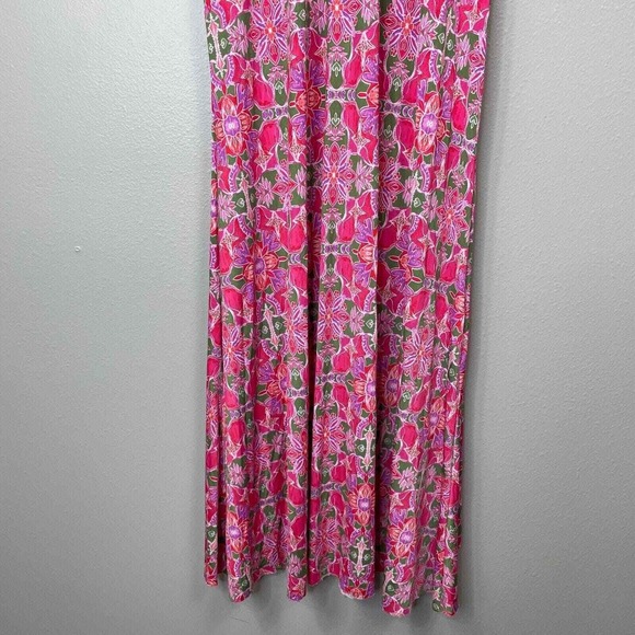 Misa Carlotta Dress Womens XL Pink Cutout Hi-Low Hem Short Sleeve Geometric Maxi - Picture 10 of 16